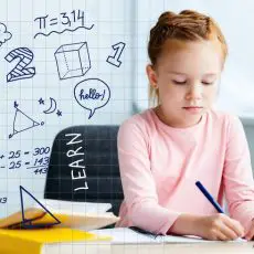 girl learns maths online
